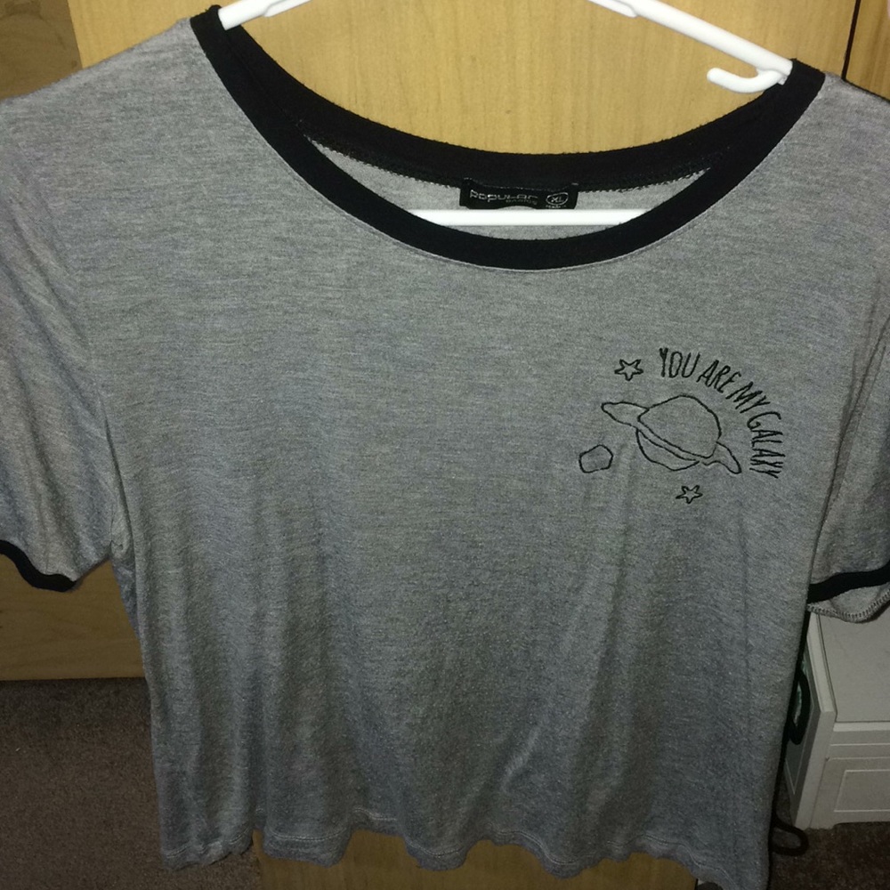 Grey embroidery planet shirt